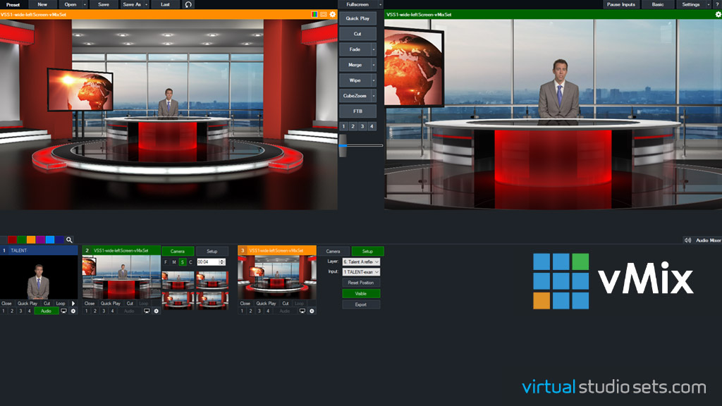 Virtual sets for vmix