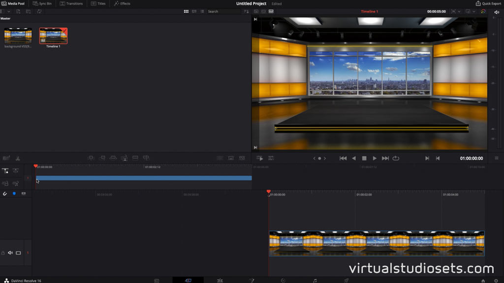 Virtual Studio Set 9 in DaVinci resolve
