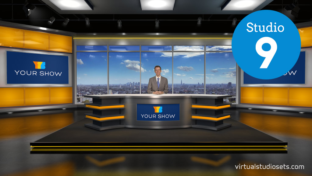 Virtual Set Studio 172 for Photoshop is a news set with different