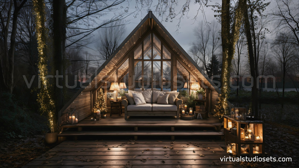 Christmas Cabin Virtual Set Background | Virtual Studio Sets