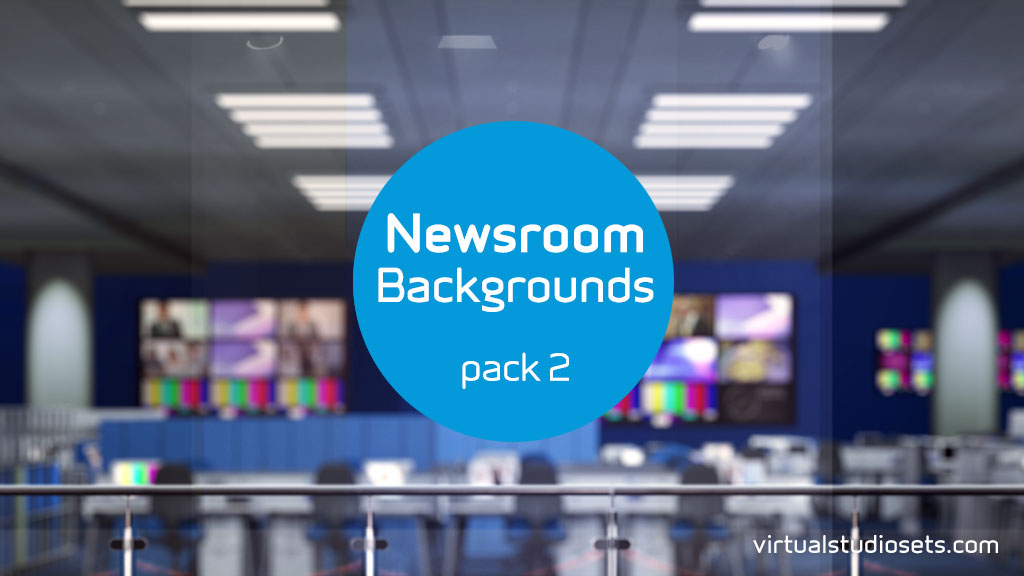 Looping newsroom virtual backgrounds (blue)