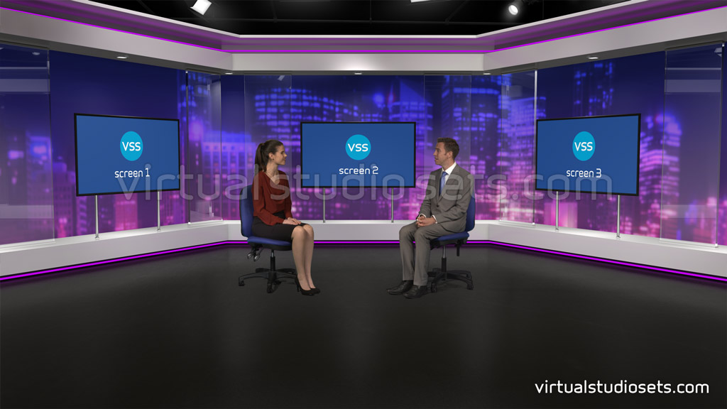 virtual TV studio set