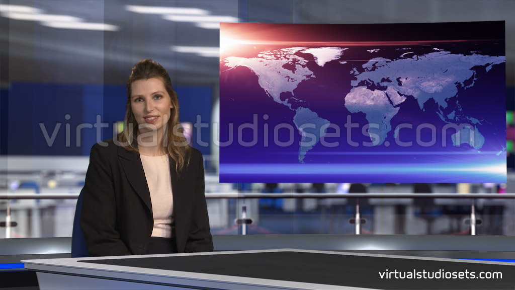 virtual newsroom set