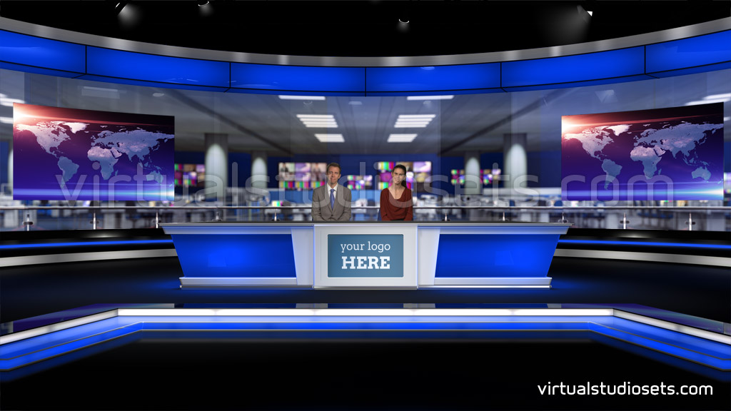 virtual newsroom set